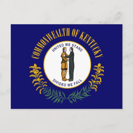 ケンタッキー州:ブルーグラス連邦州旗 ポストカード (正面)