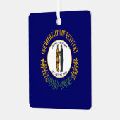 ケンタッキー州：ブルーグラス連邦州旗 メタルオーナメント (正面左)