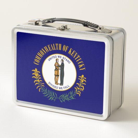 ケンタッキー州：ブルーグラス連邦州旗 メタルランチボックス (正面)