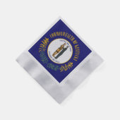 ケンタッキー州：ブルーグラス連邦州旗 縁ありカクテルナプキン (角)