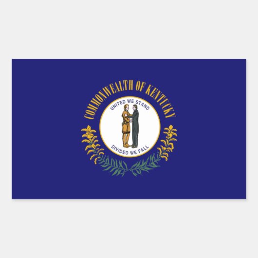 ケンタッキー州:ブルーグラス・コモンウェル ス・米国州旗 長方形シール (正面)