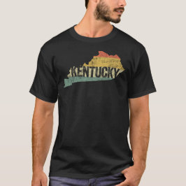 ケンタッキー州 ヴィンテージ レトロ サンセット カラー 州地図 Tシャツ