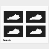 ケンタッキー州(白と黒) 長方形シール (シート)