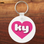 ケンタッキー熱ピンクハート – 私はキーを愛 キーホルダー (正面)