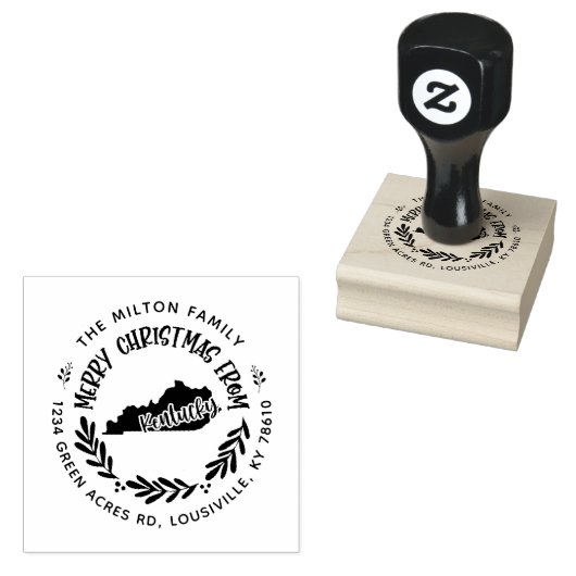 ケンタッキー素朴メリークリスマス差出人住所 ラバースタンプ (押印)