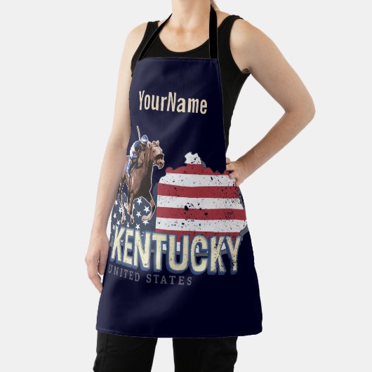ケンタッキー統一された州レトロ州マップヴィンテージUSA エプロン (インサイチュ)
