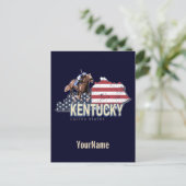 ケンタッキー統一された州レトロ州マップヴィンテージUSA シーズンポストカード (スタンド正面)