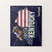 ケンタッキー統一された州レトロ州マップヴィンテージUSA ジグソーパズル (縦)