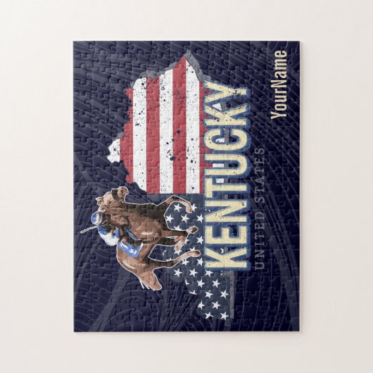 ケンタッキー統一された州レトロ州マップヴィンテージUSA ジグソーパズル (縦)