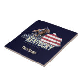 ケンタッキー統一された州レトロ州マップヴィンテージUSA タイル (側面)