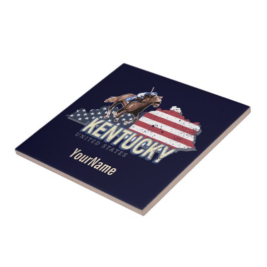 ケンタッキー統一された州レトロ州マップヴィンテージUSA タイル (側面)