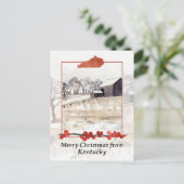 ケンタッキー農場の冬の雪のクリスマス シーズンポストカード (スタンド正面)