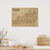 ケンタッキー鉄道の地図1863 ポスター (キッチン)