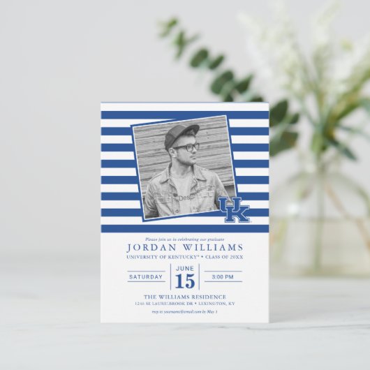 ケンタッキー ストライプ 卒業発表 案内ポストカード (スタンド正面)