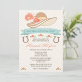 ケンタッキー・ダービーハットのブライダルシャワー招待 招待状 (スタンド正面)