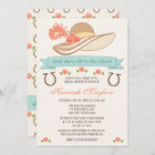 ケンタッキー・ダービーハットのブライダルシャワー招待 招待状 (正面/裏面)