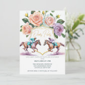 ケンタッキー・ダービーパーティー招待状　水彩の馬 招待状 (スタンド正面)