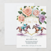 ケンタッキー・ダービーパーティー招待状　水彩の馬 招待状 (正面/裏面)