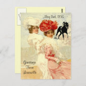 ケンタッキー・ダービーポストカード競馬ファッショナブル ポストカード (正面/裏面)