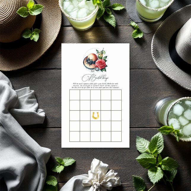 ケンタッキー・ダービー風の結婚前お茶会ビンゴゲーム (Derby-Inspired Bridal Shower Bingo Game)