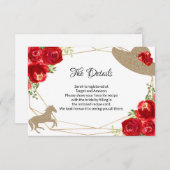 ケンタッキー ダービー ブライダルシャワー 詳細カード 出欠カード (正面/裏面)