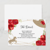 ケンタッキー ダービー ブライダル シャワー 詳細カード 出欠カード (正面/裏面)