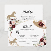 ケンタッキー ダービー 結婚前パーティー 返信カード (正面/裏面)