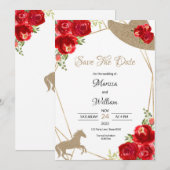 ケンタッキー・ダービー 結婚式の招待状(Save the Date) 招待状 (正面/裏面)