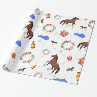 ケンタッキー・ホース・クリスマス包装紙 ラッピングペーパー