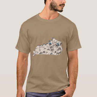 ケンタッキー ヴィンテージ 絵地図 オーバーサイズ Tシャツ