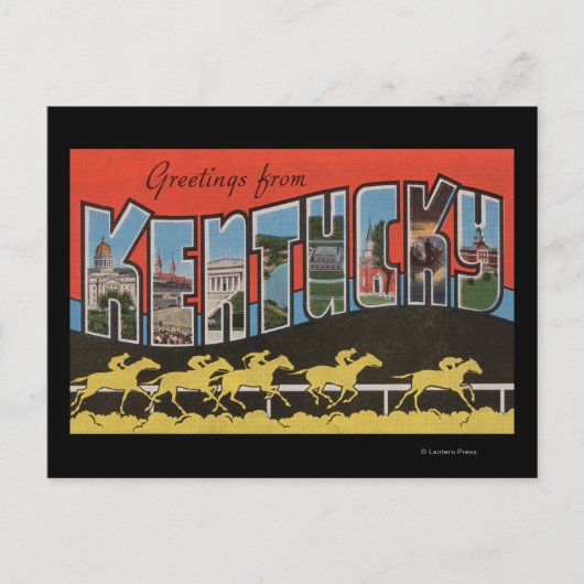 ケンタッキー(競馬シーン) – ラージレターシーン ポストカード (正面)