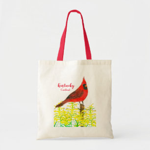 ケンタッキー(鳥)ショウジョウコウカンチョウバードゴールデンロッドの花 トートバッグ