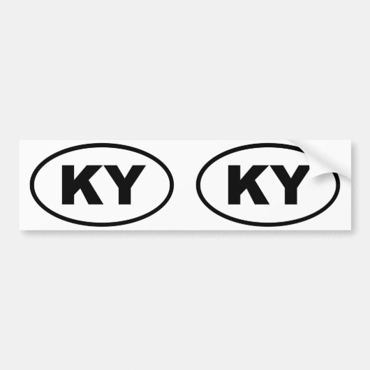 ケンタッキーKY楕円 バンパーステッカー (正面)