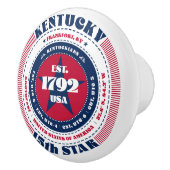 ケンタッキーUS州赤白青タイポグラフィ セラミックノブ (右)