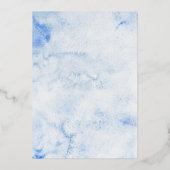 ケンダルブルーウォーターカラーエレガントな結婚式 箔招待状 (裏面)