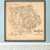 ケンダル郡の地図(テキサス州1879年) キャンバスプリント (インサイチュ (ウッドフロア))
