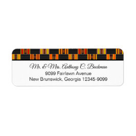 ケンテカラフルブラックピンストライプK30差出人住所 ラベル