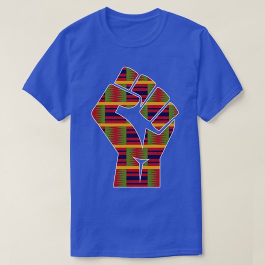 ケンテ布ブラックパワー拳 Tシャツ (デザイン正面)
