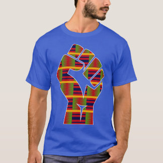 ケンテ布ブラックパワー拳 Tシャツ