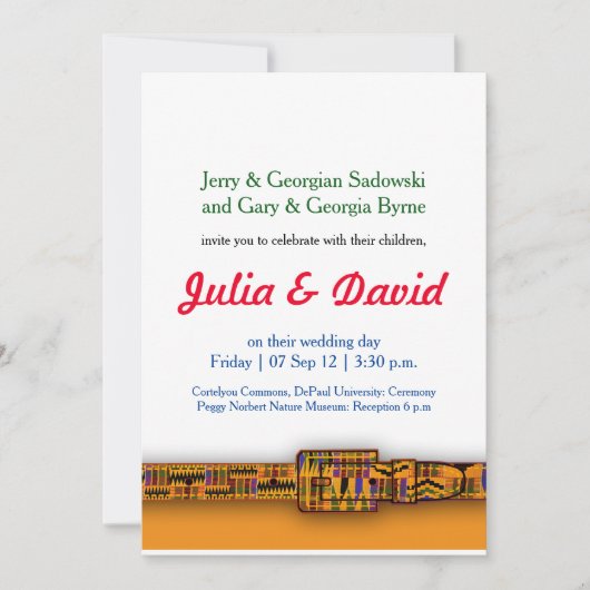 ケンテ招待状シリーズ2。 招待状 (正面)