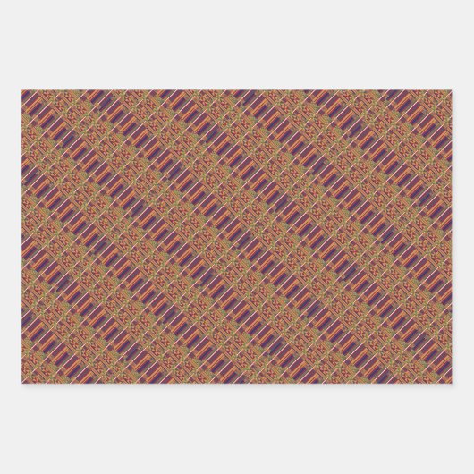 ケンテ族の民族模様 – ア鮮やかフリカの織物 ラッピングペーパーシート (正面3)