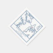 ケントアイランドスティーブンスヴィルメリーランドの地図結婚の数 スタンダードカクテルナプキン (角)