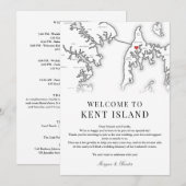 ケントアイランド白黒結婚のウェルカム旅程 サンキューカード (正面/裏面)