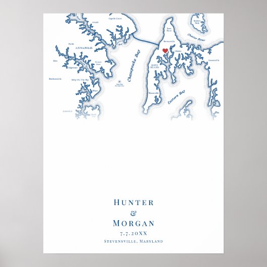 ケントアイランドMDの結婚ゲストブエレガントックポスター ポスター (正面)