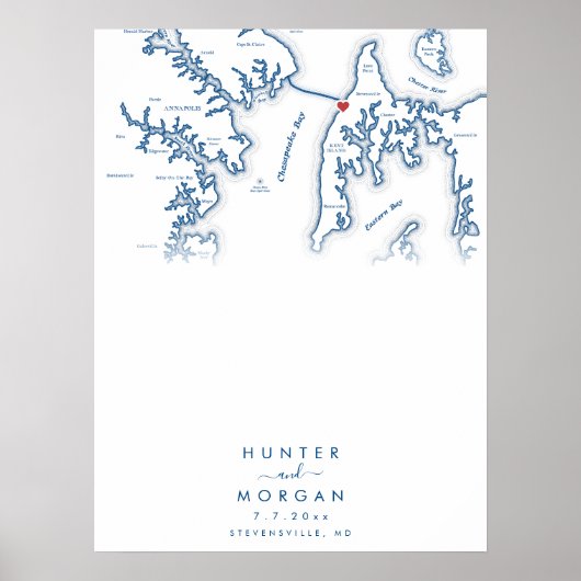 ケントアイランドMDの結婚ゲストブモダンックポスター ポスター (正面)