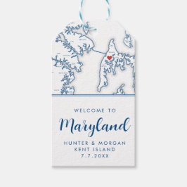 ケント島の目的地のウェディングウェルカム ギフトタグ