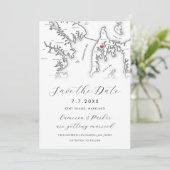 ケント島メリーランドの地図と黒の写真 セーブザデート (スタンド正面)