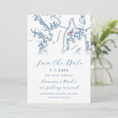 ケント島メリーランドの地図ネイビーブルー写真 セーブザデート (スタンド正面)