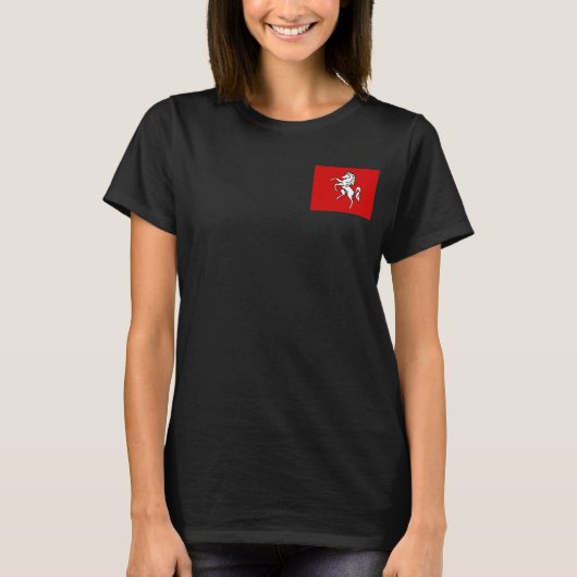 ケント州の旗 Women's フリースジップジョガー Tシャツ (正面)