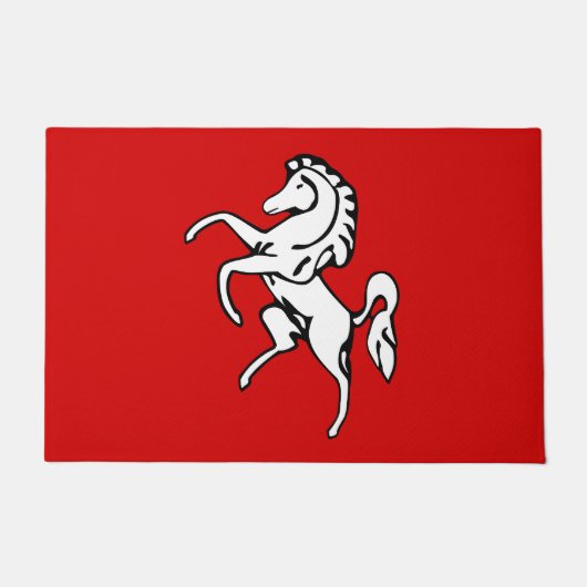 ケント州旗(白馬)(イギリス郡) ドアマット (正面)